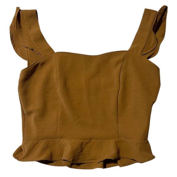 Altar'd State Women's‎ M Cropped Tank Top Brown Tan Neutral Summer Bohemian Boho - Picture 1 of 6